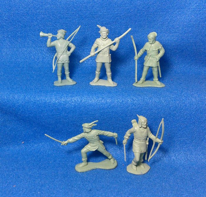 Marx original 60mm green Robin Hood Merrymen X4